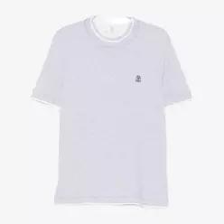 로고 자수 크루넥 반팔 티셔츠 M0B137451G CDN53