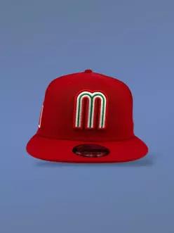 뉴에라 9Fifty 스냅백 WBC 멕시코 국기 스칼렛 레드 - 그레이 UV OSFM 새 제품 7881366