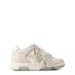 Off White 오프 화이트 여성용 아웃 오브 오피스 트레이너, 시그니처 화살표 스니커즈 - 흰색/베이지 76404