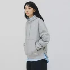 바켄 사이드 트임 로고 래글런 후드티 BK8906_그레이 7000030034 -gy