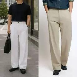 남자 남성 뒷밴딩 빅사이즈 28~38 린넨 면 와이드핏 라이트코튼 와이드팬츠