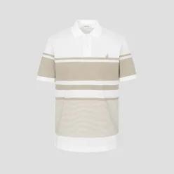 빈폴멘 BEANPOLE MEN 믹스 스트라이프 칼라넥 티셔츠 - 베이지 BC6542C74A BC6542C74A_BS 102789