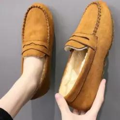 겨울 캐주얼 방한화 모카신 털 방한 겨울 보온 털단화 여성신발 모카신 겨울신발 털신발