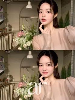 (MADE/텐셀함유/로맨틱무드/고급스러운광택) 벨리나 여리핏 텐셀 퍼프 셔링 가을블라우스 bs8085
