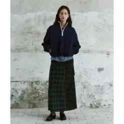 FRITUR Tartan Check Maxi Skirt Green_F254SK01 5012942796 3412205