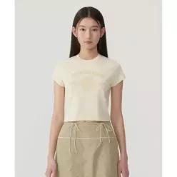 매장정품 커버낫 COVERNAT WOMAN 우먼 베이비핏 아치 클로버하트 티셔츠 Butter CO2502ST84BT 416982