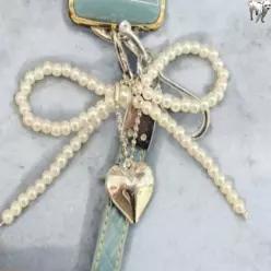 꿀이맘쓰리 백진주 키링 여성키링