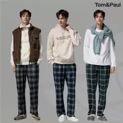 탐앤폴 25FW 남성 플란넬 체크 팬츠 3종(L511M)