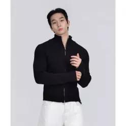 PHOS333 M Stand Neck Knit Zip-Up/Black 2336946