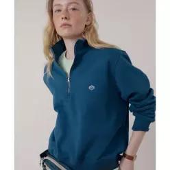 FRITUR Logo Half Zip-up Blue_F261TS10