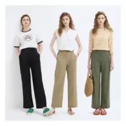 Bensimon 벤시몽 여성 시그니처 퍼펙트핏 팬츠 카키 374439