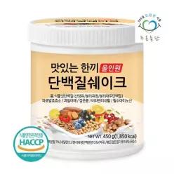 푸른들판 무설탕 한끼 식사대용 단백질 쉐이크 450g 1개 맛있는 곡물맛 프로틴