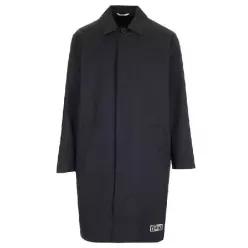 Valentino 로고 패치 싱글 브레스티드 코트 UV3CAD45CKV