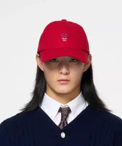 홍우성 SIGNAL NATIVE AMERICAN WOOL BALL-CAP_RED 모자 FW24ACP090RD 남성 여름