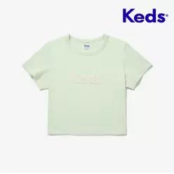 KEDS 로고 크랍 티셔츠_KD2RSG2102FLGR