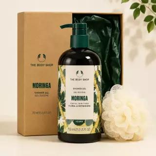 더바디샵 대용량 샤워젤 모링가 750ml+샤워볼 (선물포장세트)