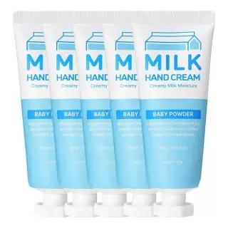 코스메이트 밀크 우유 핸드크림 60ml 5개 (5세트 구매시 1세트더 증정) 베이비파우더향 핸드로션