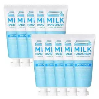 코스메이트 밀크 우유 핸드크림 60ml 10개 (4세트 구매시 1세트더 증정) 베이비파우더향 핸드로션