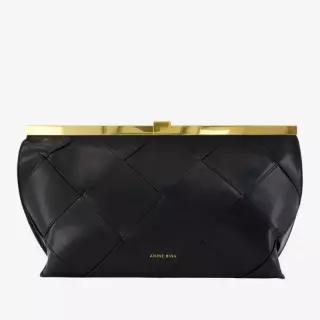 퀼팅 골드 프레임 가죽 클러치 A 13 12640 BLK1 BLACK