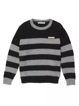MARNI KIDS 로고 울 블렌드 니트