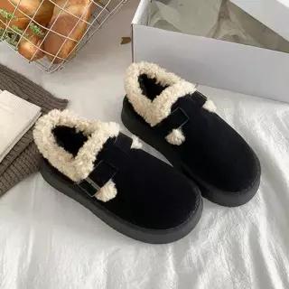 버클 뮬슬리퍼 퍼안감 버클 뮬슬리퍼 퍼안감