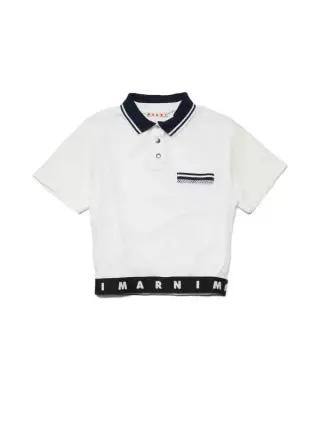 MARNI KIDS 로고헴 폴로 셔츠