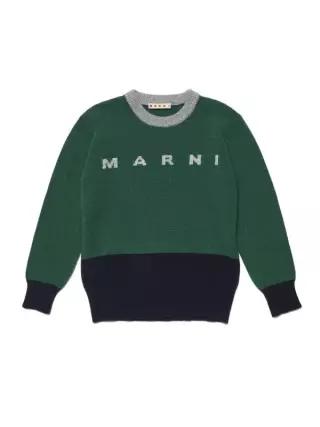 MARNI KIDS 로고 크루넥 니트
