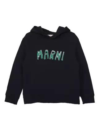 MARNI KIDS 로고 프린팅 코튼 후드
