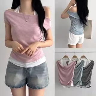 위쉬몰 AL 홀터스트라이프티셔츠 X993H606) 빅사이즈 50580913)