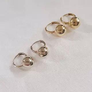 14k 18k 퐁드 볼 원터치 귀걸이 8mm 9mm 여자 데일리 금귀걸이 선물