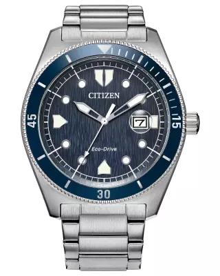 Citizen 시티즌 남성용 테라 포스 에코 드라이브 블루 다이얼 시계 AW1886-59L 신상품 712001