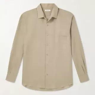 26 FW 로로피아나 Andre 앙드레 롱슬리브 베이지 브리지 린넨 셔츠