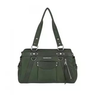 이우가마카라스 IUGAMAKARAS Studded Nylon Shoulder Bag Khaki