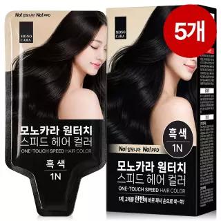 C2Y 모노카라 원터치 스피드 셀프 새치 염색약 5개입 1개 3종 (흑색/짙은 갈색/자연 갈색)