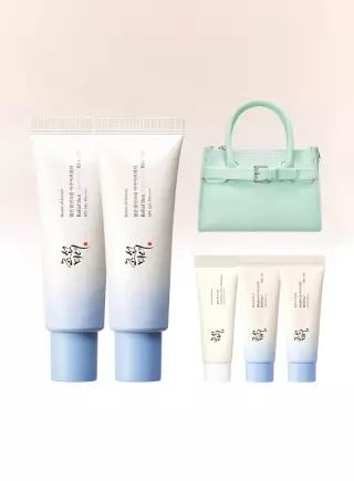 조선미녀 맑은쌀선크림 아쿠아프레쉬 50ml 듀오 세트(+선크림 10ml 3종+다이닛젤리백) 1030420
