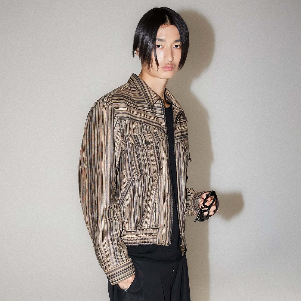 로데오 트러커 블루종 자켓 웨스턴 스트라이프
