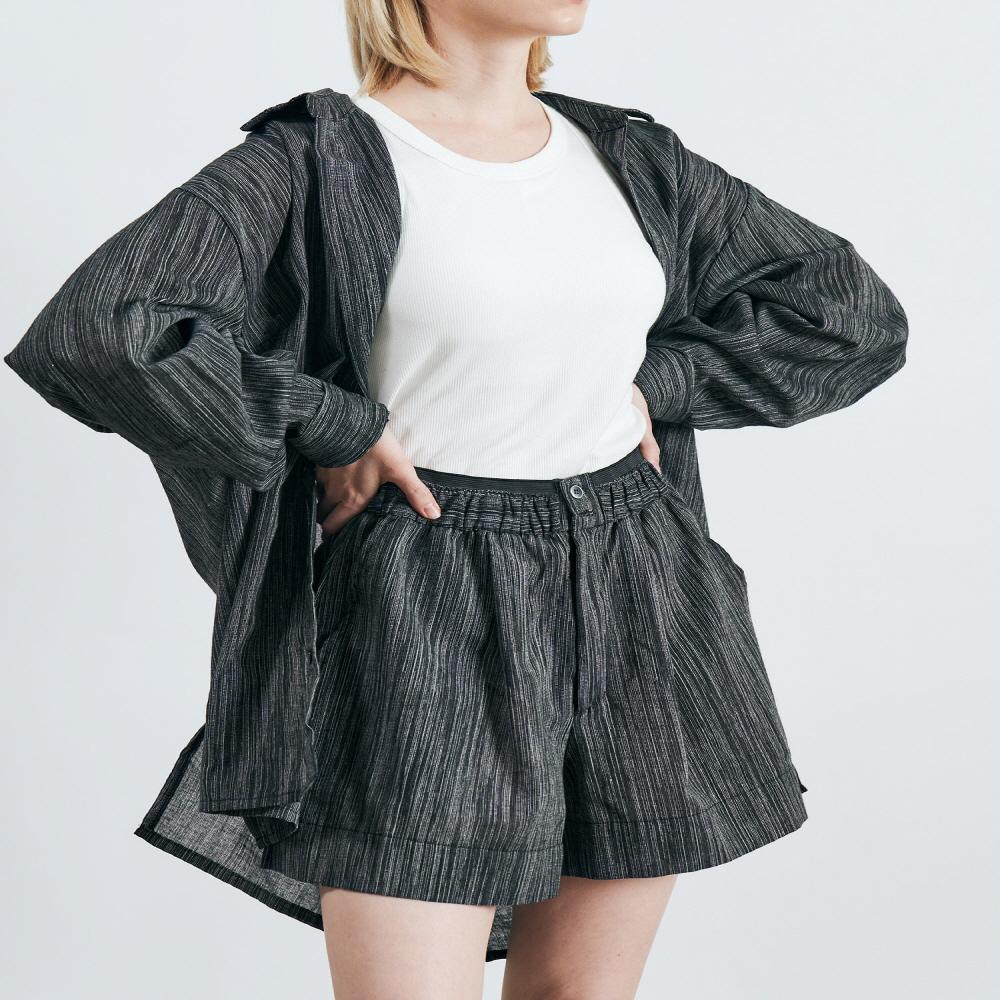 썸머 라인 린넨 숏 팬츠_블랙