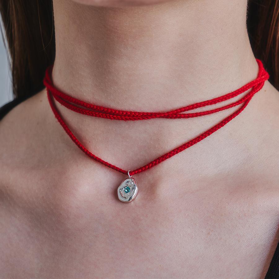 Anniversary natural stone knots wish Necklace (줄3color,6가지원석)