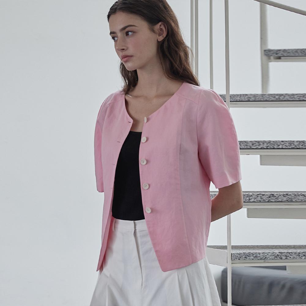 Rounded sleeve jacket - Pink