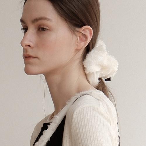 Lace Flower Scrunchie_Large_Cream