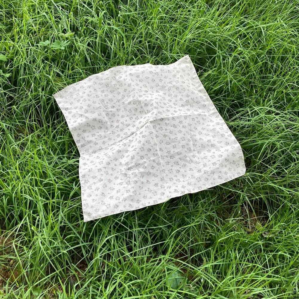 플라워 도트 반다나 손수건 도시락보 Flower dot bandana
