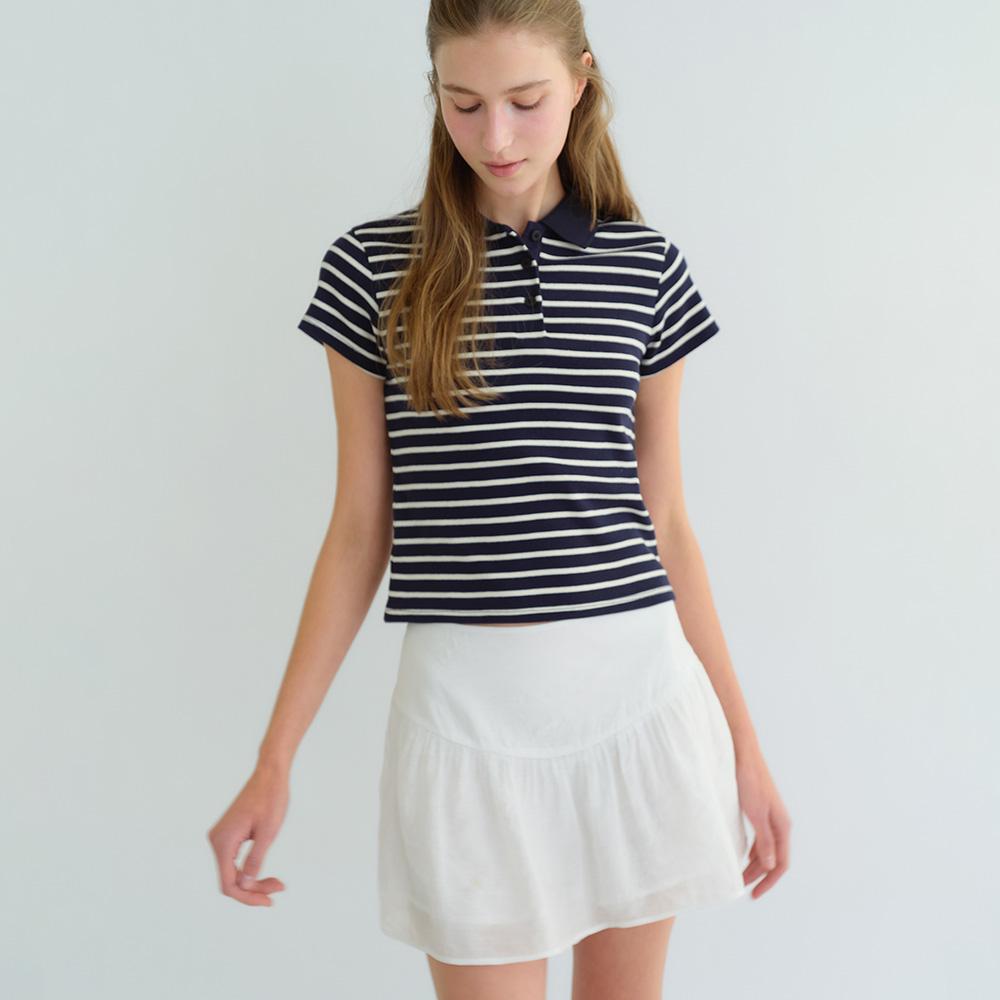 Noa Stripe Collar T-shirt (Navy)