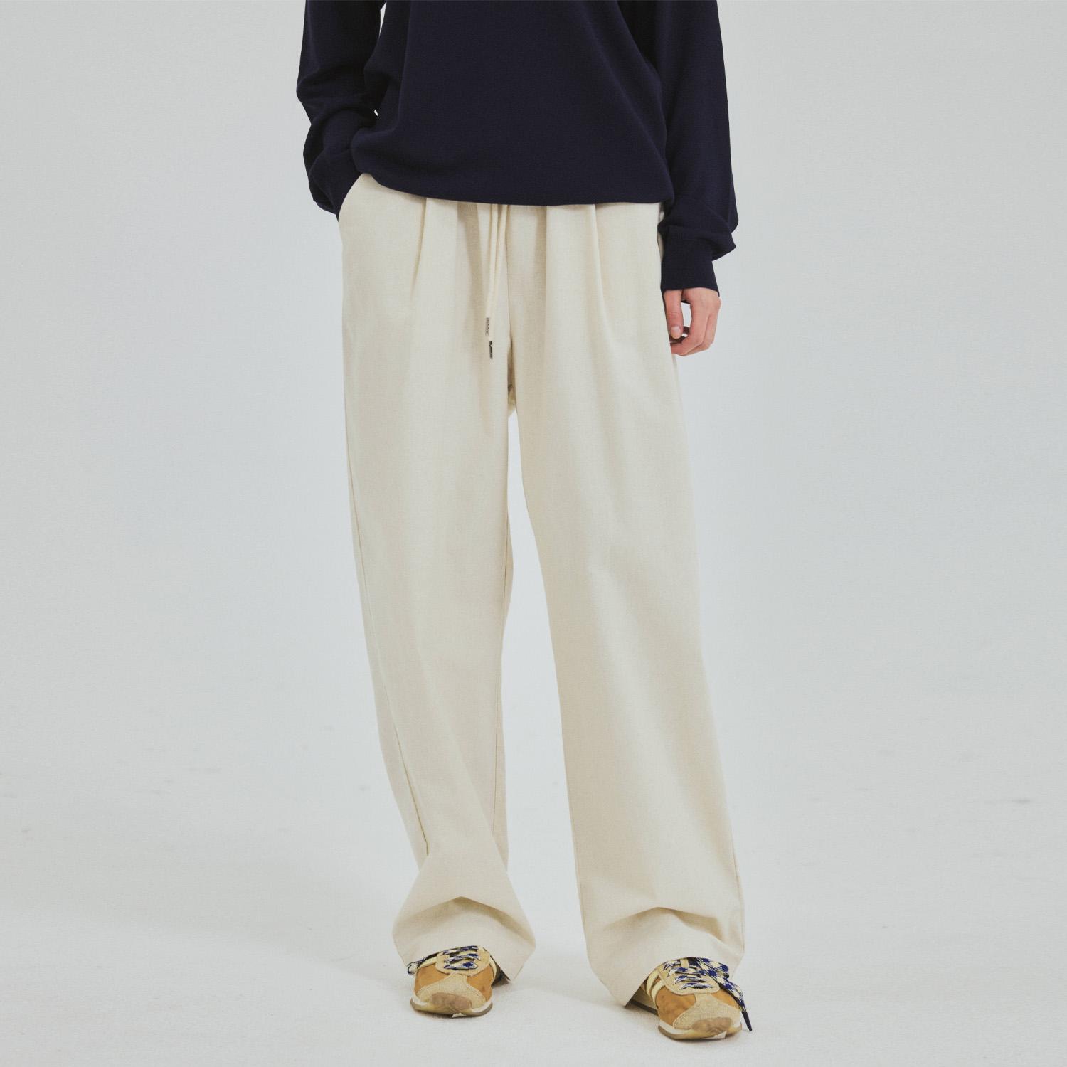 W/Easy Linen Semi-Wide Banding Pants_7Color