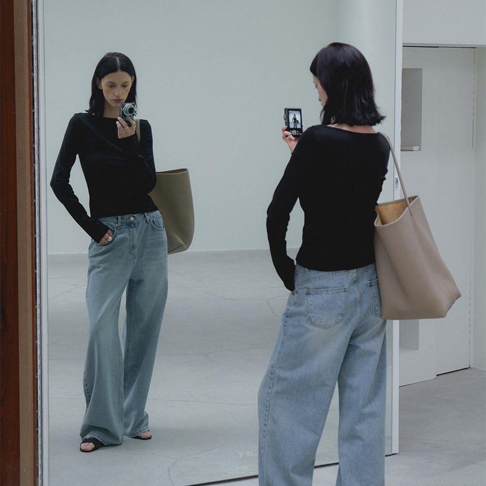 Wide Full Length Jean_Light blue