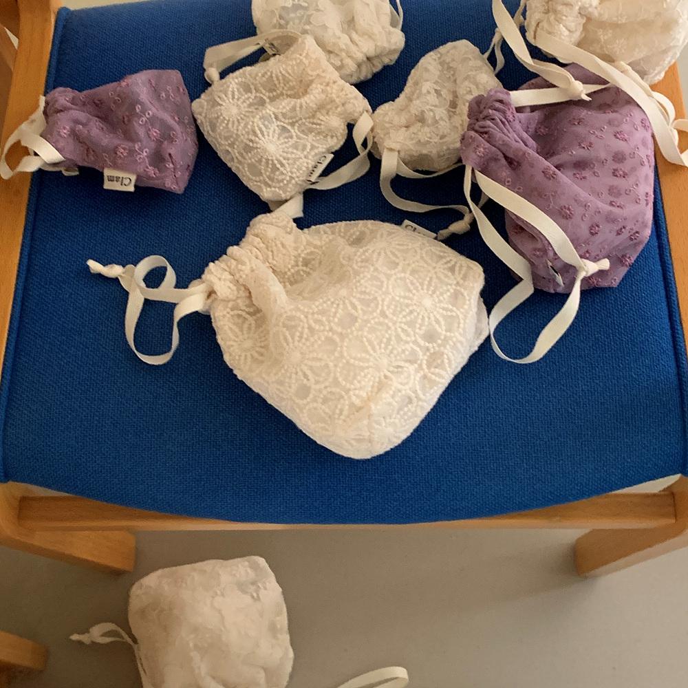 Clam string pouch _ Lace series (4color/2size)