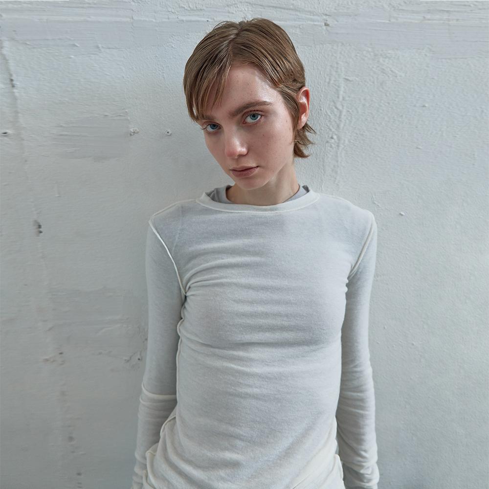 INSIDE OUT LONG SLEEVE TOP IN IVORY