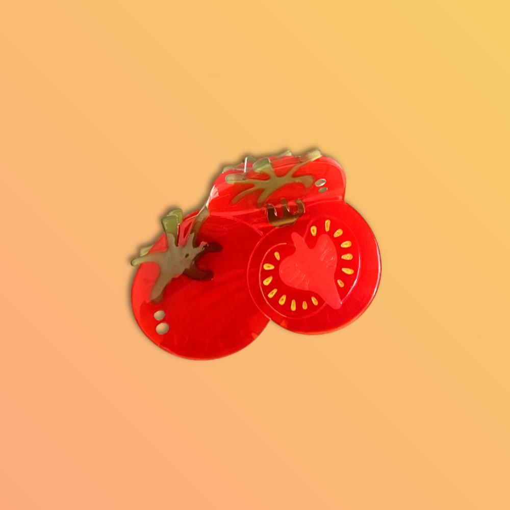 키치 무드 헤어집게핀 토마토 TOMATO