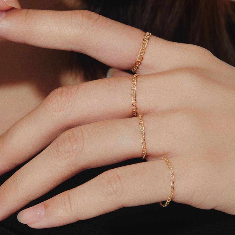 14K LADDER CHAIN GOLD RING