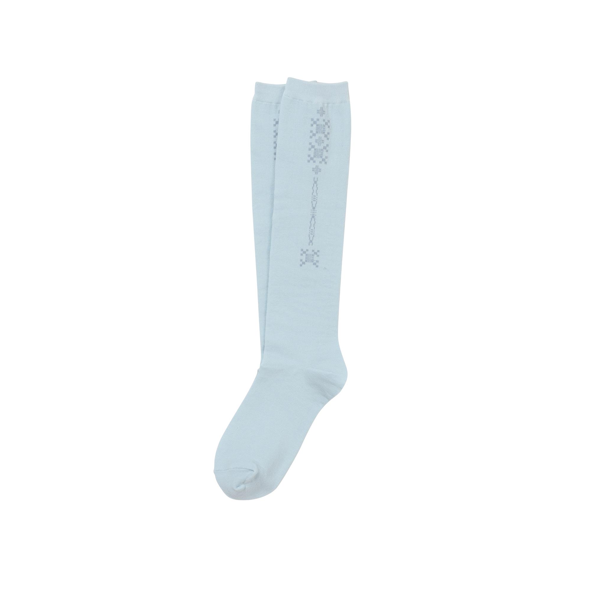 Tattoo Cotton Knee Socks Sky Blue