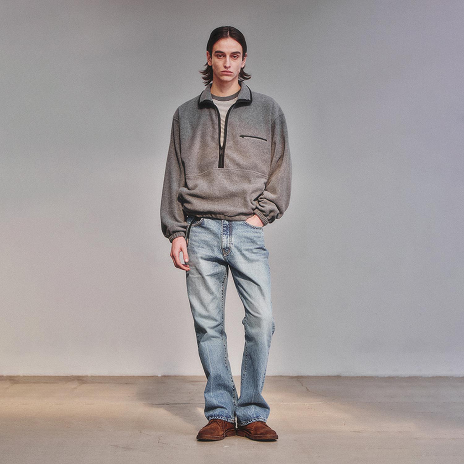 Fleece Half Zip Pullover_Grey